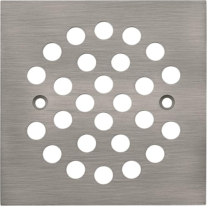 Square 4-1/4 Inch Screw-in Shower Drain Cover Replacement Square Floor Drainer Grate,Brushed Nickel,Brushed Gold,Oil Rubbed Bronze,Chrome (Antique Bronze)