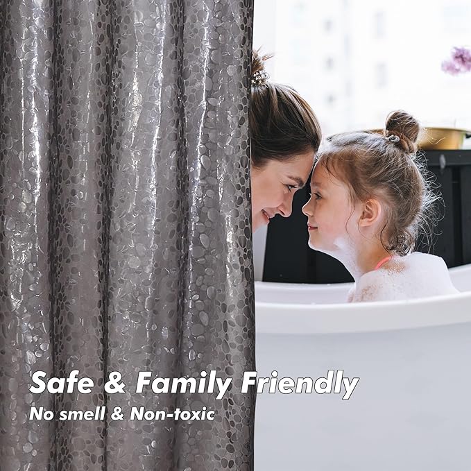 Waterproof Shower Curtain Liner EVA 8G - Rust-Proof Hooks, Heavy-Duty Magnets - Enhance Your Bathroom with Durability and Elegance