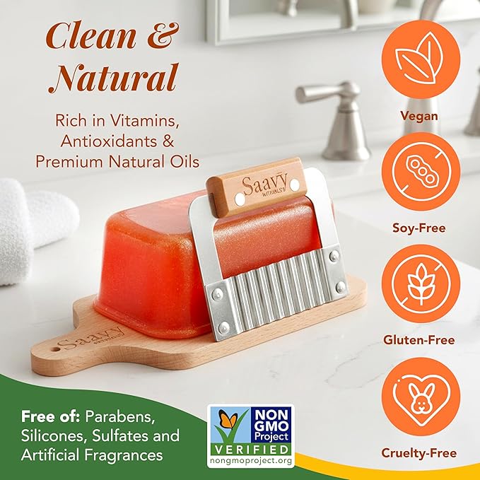 Saavy Naturals Soap Bar Mango Papaya - Plant Based ingredients (1LB)