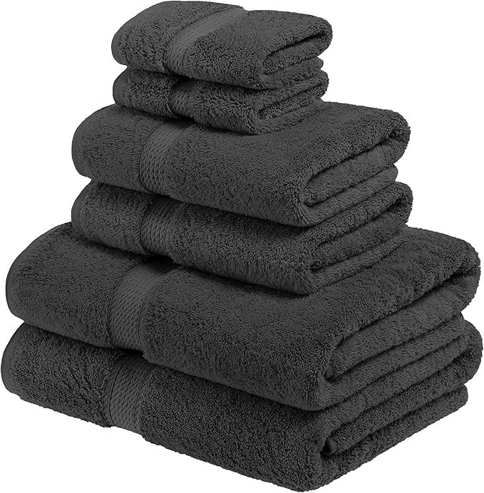 BLUENILEMILLS BNM Premium Quality Egyptian Cotton Towels, 6-Piece Ultra-Soft Bathroom Towels |Super Soft Bath Towel| Hypoallergenic Hand Towel| Face Towels| Quick Dry, Saloon Hotel & Spa