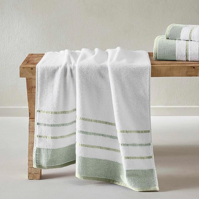 Decorative Oversized Bath Sheet Set - Luxury Cotton 2 Pack 68x35 Extra Large Towels - Luxurious, Ultra-Soft, Durable Towels for Bathroom Decor (Desert Sage Green/Moss Green)