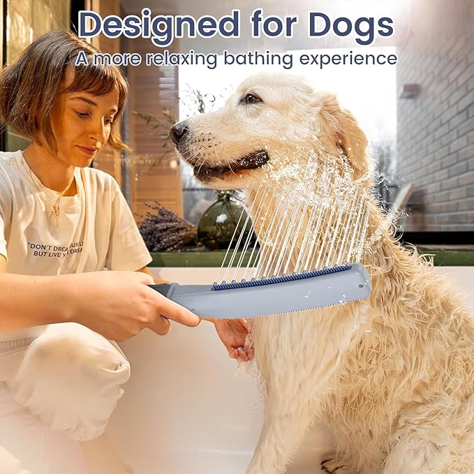 Dog Shower Attachment, Dog Shower With Metal Diverter, Pet Shower Attachment for Fast and Easy Dog Bathing, 3 Spray Modes One-Button Switch 8-Foot Hose For Indoor and Outdoor