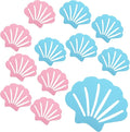 12 Pcs Bathtub Stickers Non Slip, Shell Shaped Tubs Safety Shower Treads, Adhesive Sticker for Bathroom Bathtub, Shower Floor,Blue (Blue and Pink)