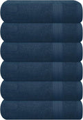 GLAMBURG Ultra Soft 6-Piece Hand Towel Set 16x28-100% Ringspun Cotton - Durable & Highly Absorbent Hand Towels - Ideal for use in Bathroom, Kitchen, Gym, Spa & General Cleaning - Mineral Blue