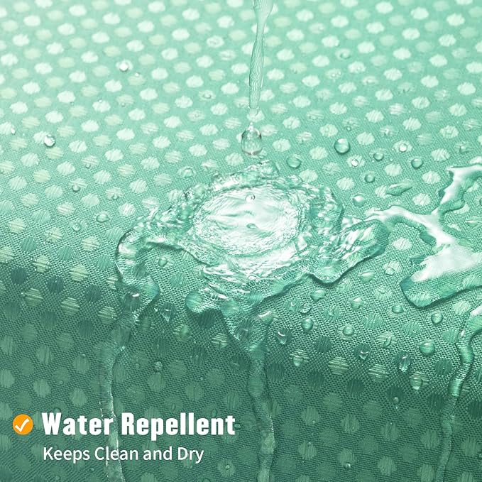 MitoVilla Teal Ombre Waffle Small Stall Shower Curtain Liner Set 36 x 74, No Hooks Required Turquoise Half Size Narrow Fabric Cloth Shower Curtain Set with Snap-in Liner for Modern Bathroom Decor
