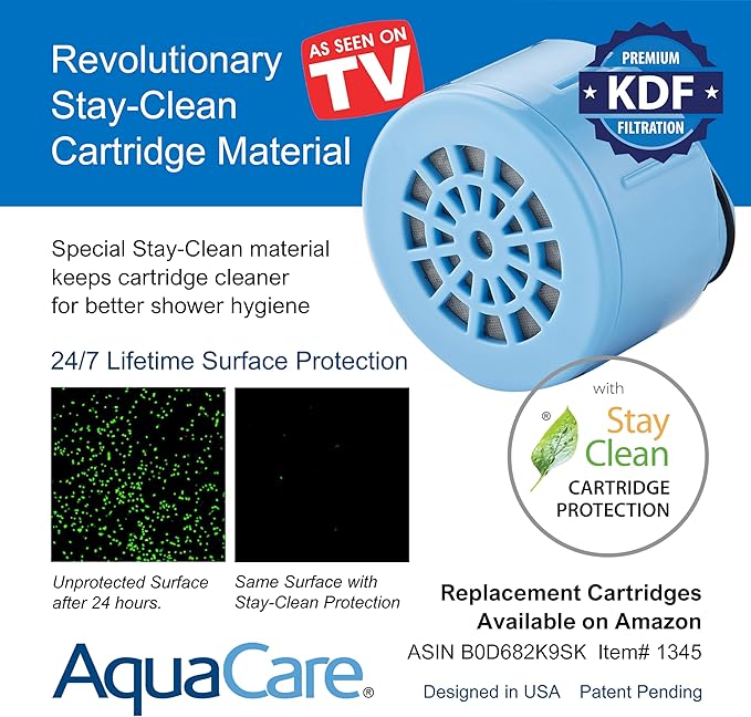 AquaCare Skin & Hair - World's Only Universal Shower Water Filter for All Shower Head Types with ON/OFF Filtration Modes, Instant Cartridge Reload & Stay-Clean American KDF Cartridge, Satin Nickel