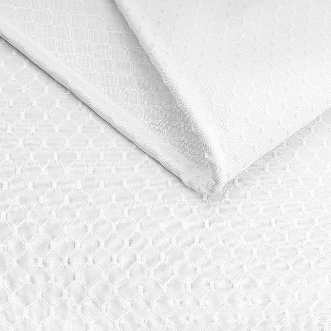 AooHome 72x78 Inch White Shower Curtain, Extra Long Fabric Bathroom Curtain Waffle Weave Design with Hooks, Weighted Hem, Heavy Duty, Water Repellent, 72 Width by 78 Height Inch