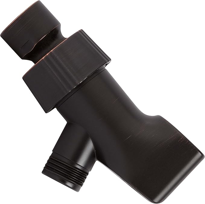 Shower Arm Bracket - Adjustable Handheld Shower Arm Mount & Holder with Brass Connector - Indoor and Outdoor Modern Bath Spa Fixture - Oil-Rubbed Bronze