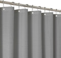 2-in-1 Waterproof Fabric Shower Curtain - No Separate Liner Needed, Hotel-Style Waffle Weave, Effortless Cleaning & Washable Bathroom Shower Curtain Set,72Wx84H,Grey