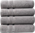 SOFE H&L | Olea Luxury Cotton Turkish Bath Towels Set of 4 Cool Gray | Premium, Soft, Durable, Absorbent | Hotel Quality Plush Towels and Thick Towel Sets