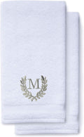 Decorative and Monogrammed Hand Towels for Bathroom Kitchen Makeup | Personalized Gift for Wedding-Bridal | Roman Font Custom Luxury Turkish Towel | Spa Collection, Oversized, 16 X 30 Inch, Set of 2