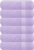GLAMBURG Ultra Soft 6-Piece Hand Towel Set 16x28-100% Ringspun Cotton - Durable & Highly Absorbent Hand Towels - Ideal for use in Bathroom, Kitchen, Gym, Spa & General Cleaning - Purple