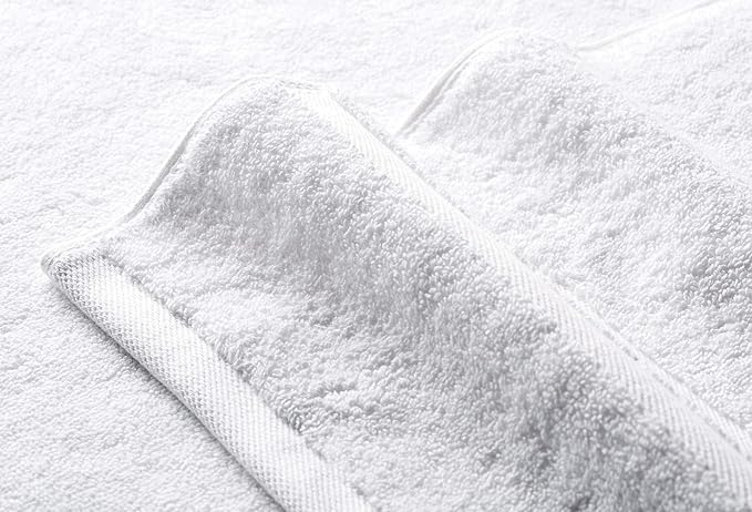 Veteran Textile LLC - 6 Pieces- Turkish Cotton - Luxury Towel Set for Bathroom & Kitchen, 2 Bath Towels, 2 Hand Towels & 2 WashCloths *Valued $79.99* (White)