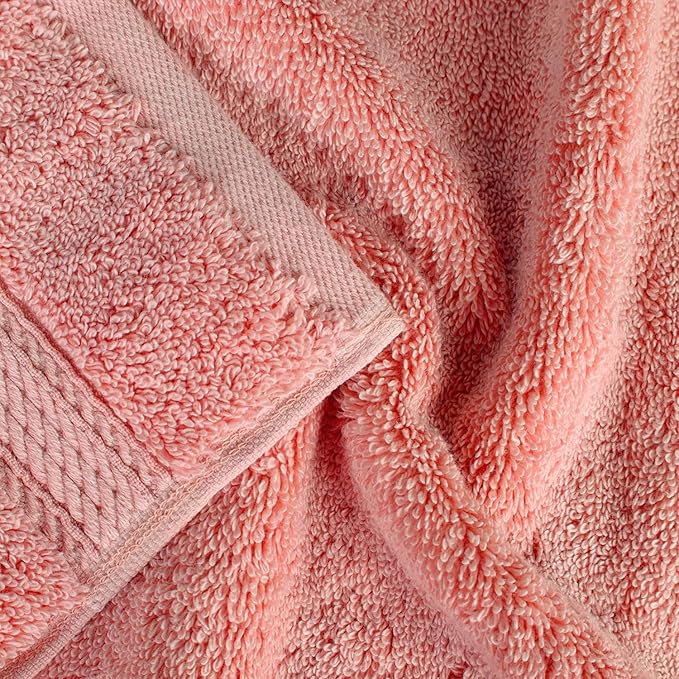 BLUENILEMILLS Madison Egyptian Cotton Towels, Towel Set for Bathroom, Shower, Hotel, Plush, 800 GSM, Highly Absorbent and Ultra-Soft Towels, Bath Essentials, 8 Piece Assorted Towel Set, Tea Rose