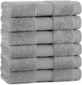 Aston & Arden Egyptian Wash Cloths - Pack of 6 - Oversized Ultra Soft Thick & Absorbent, 100% Ringspun Egyptian Cotton Bathroom Towel for Spa, Hotel, 600 GSM, 13 x 13 in, Dark Grey