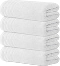 Avalon Towels Bath Towels Set of 4, Size 30 x 60 Inches, Highly Soft and Absorbent, Quick Drying, Lightweight, Perfect for Daily Use (White)