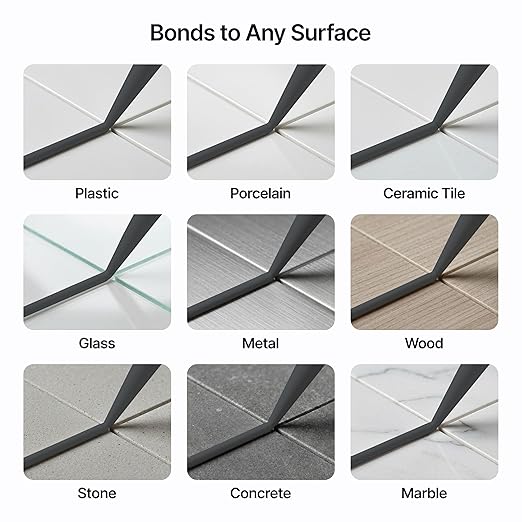 Anthracite Gray Kitchen & Bathroom Sealant & Adhesive Hybrid Polymer | Superior to Silicone Caulk Sealant | Waterproof, Odorless, Paintable | Ideal for Around Bathtub, Shower, Kitchen - 300ml 3 Pack