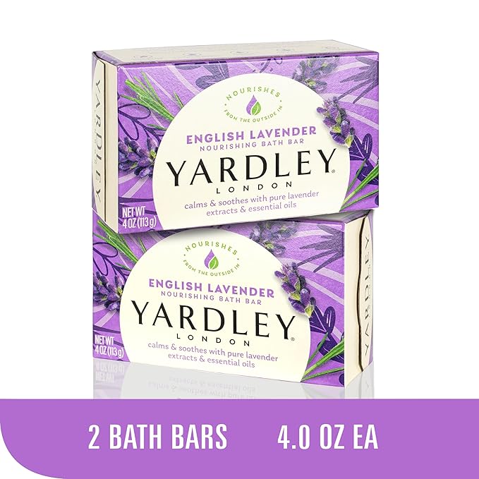 Yardley London Soap Bath Bar Bundle - 10 Bars: English Lavender, Oatmeal and Almond, Aloe and Avocado, Cocoa Butter, Lemon Verbena 4 Ounce Bars (Pack of 10, Two of each)