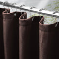 AmazerBath Brown Shower Curtain Waffle Textured, Fabric Shower Curtain Thick Heavy Duty 240GSM Hotel Quality Bathroom Shower Curtains, 72 x 72 Inches