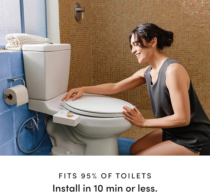 TUSHY Classic 3.0 Bidet Toilet Seat Attachment - A Non-Electric Self Cleaning Water Sprayer with Adjustable Water Pressure Nozzle, Angle Control & Easy Home Installation (Platinum)