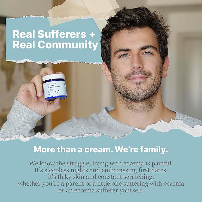 The Ocean Healed My Eczema Natural & Soothing Eczema Cream - Hydrating & Nourishing Psoriasis Cream with Sea Moss & Colloidal Oatmeal - Quick Absorbing Anti Itch for Dry Sensitive Skin (4oz)
