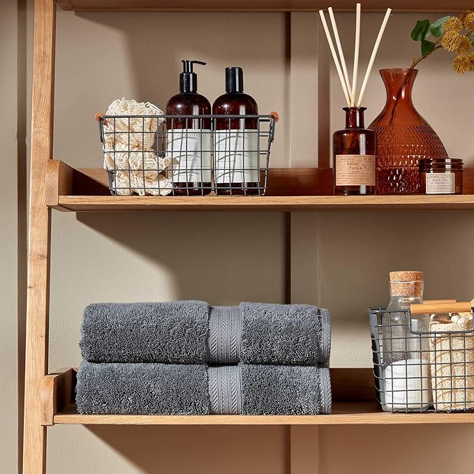 Christy Renaissance 4 Piece Gray Towel Set | 100% Egyptian Cotton | Luxury Bathroom Towels | Soft and Super Absorbent | 675 GSM | 2 Bath Sheet 2 Hand | Ash Gray