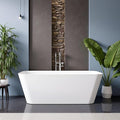 Stone Resin Freestanding Bathtub 67 ", Elegant Oval Shape Soaking Tub, Solid Surface Stand Alone Bathtub with Drain & Integrated Slotted Overflow Matte White AMFS340-1700