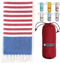 BAY LAUREL Turkish Beach Towel with Travel Bag 39 x 71 Quick Dry Sand Free Lightweight Large Oversized Towels Light