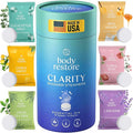 Body Restore Shower Steamers Aromatherapy 6 Pack - Christmas Stocking Stuffers for Men, Birthday Gifts for Women, White Elephant, Relaxation, Self Care - Clarity