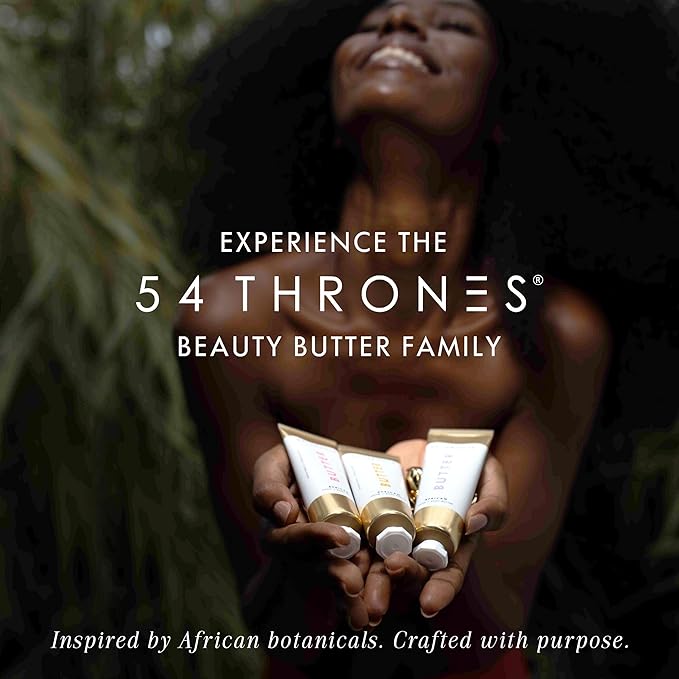 54 Thrones Mini African Beauty Shea Butter, Intensive Dry Skin Support, Moisturizing Body Butter for Women, Moisturizing Body Cream, Locks in Moisture, Egyptian Lavender + Moroccan Mint, 1 oz