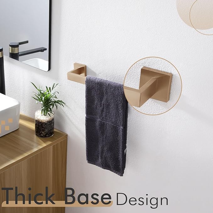 KOKOSIRI 12-Inch Towel Bar for Bathroom Kitchen Towel Holder Wall Mounted SUS304 Stainless Steel Towels Rack, Champagne Bronze B4003CPG-L12