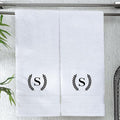Monogrammed Hand Towels for Bathroom Makeup, Personalized Turkish Cotton Towel with Embroidery, Gift for Weddings, Housewarming, Anniversaries, and Bridal Showers, Set of 2 (Black, Initial S)