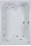 60 in. x 43 in. Acrylic Rectangular Drop-In Whirlpool Bathtub with Center Drain in White