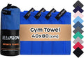 illusion Small Microfiber Gym Towels for Men and Women Active Sports (32" L x 16''W)-Lightweight Quick Dry Gym Towel for Sweat-Workout Towels Ideal for Yoga, Camping, Running, and Outdoor Activities