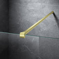 Frameless Shower Door Support Bar, Stainless Steel Wall-to-Glass Support Arm to Fixed Shower Glass Panel, for 1/4"-3/8" (6-10 mm) Door, 180° Pivot & Stow-Flat Mode (Brushed Gold, 51.2-inch(1300mm))
