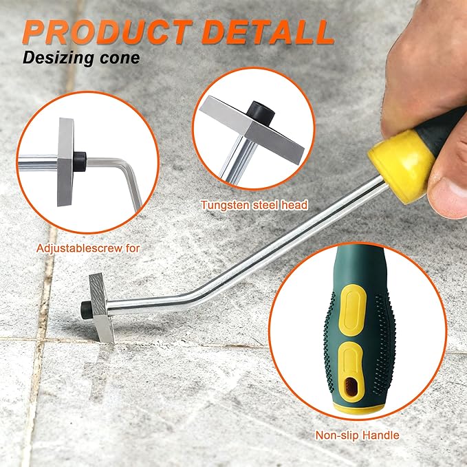 BDS-HOME 23 Pack Grout Removal Tool Kit, 2 Tile Grout Saws with 6 Extra Blades, 2 Hand Grout Saw with 5 Cleaning Sawtooth Blades, Hook Knife, for Bath Shower Floor Tile Grout Cleaning Caulk Remover