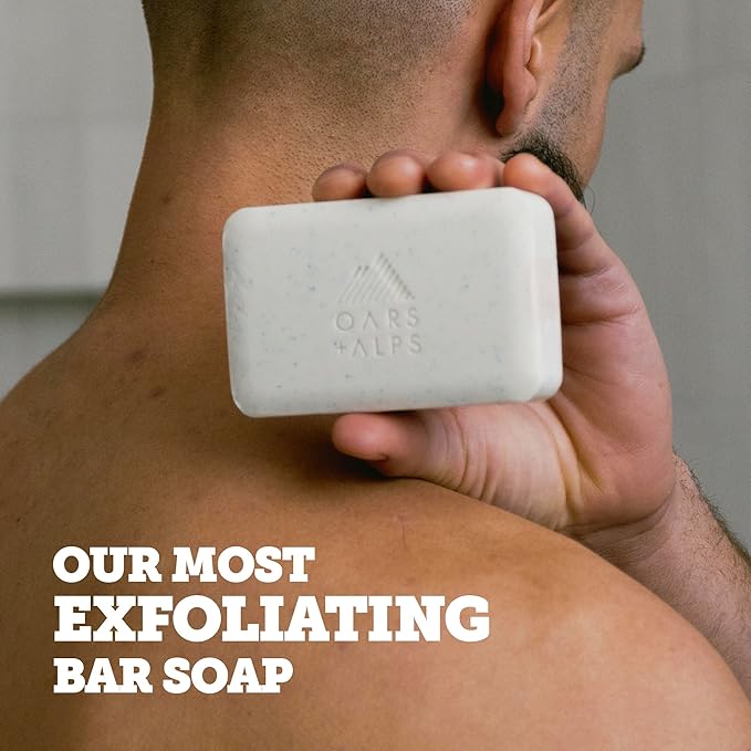 Oars + Alps Superfoliant Exfoliating Men's Bar Soap, Dermatologist Tested and Made with Clean Ingredients, Travel Size, 6 Pack, 6 Oz Each