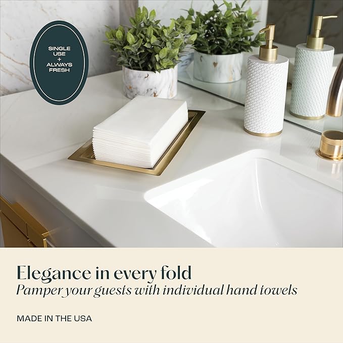 50-Pack Servietto Disposable Linen-Feel Guest Towels [12" x 17"] - Cloth-Like Hand Bathroom Napkins - Made In USA, Soft and Absorbent Paper Napkin for, Bathroom, Party, Wedding, Or Event