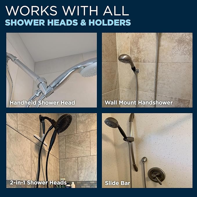 HammerHead Showers® Solid Metal 9 ft Shower Hose - CHROME – Extra Long 108” Attachment for Handheld Shower Head - Shower Hose Replacement