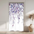 Riyidecor Small Stall Rv Narrow Single Shower Curtain for Bathroom Decor 36Wx72H Stand Up Half Purple Eucalyptus Plants Leaves Botanical Art Printed Fabric Polyester Waterproof 7 Pack Plastic