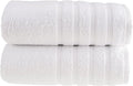 HALLEY Turkish 2 Pack Premium Bath Towels (2 Pieces) 650 GSM Highly Absorbent Super Soft 100% Cotton - 2 Bath Towels (White)