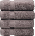 SOFE H&L | Olea Luxury Turkish Cotton Bath Towels Set of 4 : 4 Wash Cloths - Dark Gray | Premium, Soft, Durable, Absorbent | Turkish Washcloths for Face