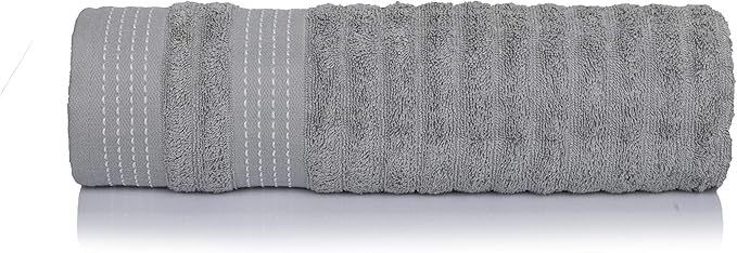 CASA COPENHAGEN Elegance Collection Towels 550 GSM 2 Bath Towel 2 Hand Towel 2 Washcloths, Super Soft Egyptian Cotton 6 Towels Set for Bathroom, Kitchen & Shower - Navy Blue + Grey