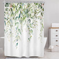Riyidecor Extra Long Eucalyptus Leaves Shower Curtain for Bathroom Decor 72Wx96H Sage Green Botanical Plants Spring Leaf Floral Herbs Art Printed Fabric Polyester Waterproof 12 Pack Plastic