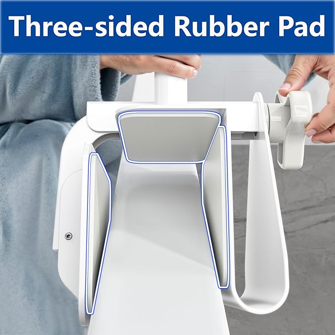 Bathtub Safety Rail: Shower Grab Bar Handle for Seniors, Elderly, and Disabled, Fits 3.1 to 6.7 Inch Tub Walls, Bathroom Safety Bars with Non-Slip Grip, Supports 300 lbs