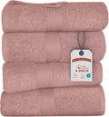 RIVERSIDE 100% Ring Spun Cotton Large Bath Towels Set of 4, 27 x 54 – Quick Dry, Soft & Highly Absorbent Towels for Shower & Bathroom – Luxury 600 GSM Towels for Home, Spa, Gym, Hotel, Dusty Rose