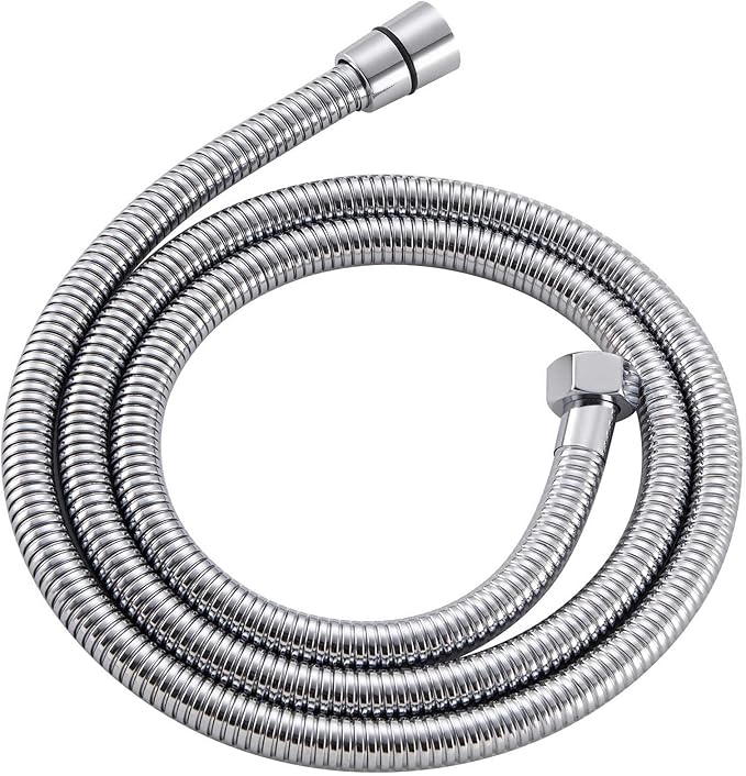 Angle Simple Flexible Shower Hose 59", Stainless Steel Handheld Shower Head Hose Replacement 1/2" IPS, Chrome
