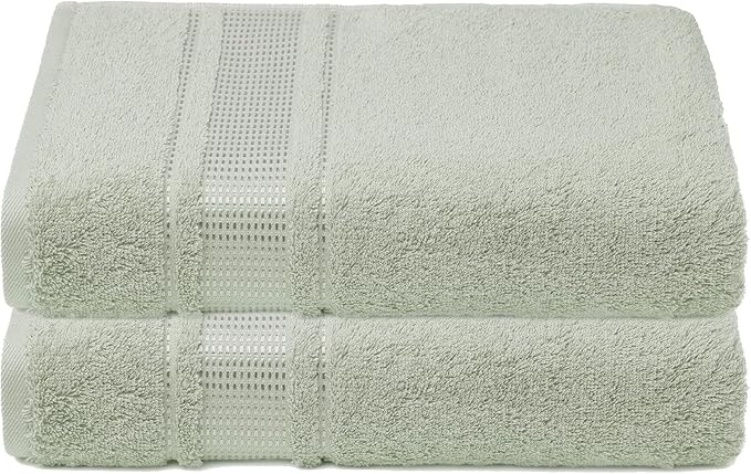 Melissa Linen, 2 Pack Bath Towels 100% Turkish Cotton Towels for Bathroom, Absorb Water, Quick Dry, Soft Shower Towel, 28 x 55 inches, Spa and Hotel Quality, Mint Green