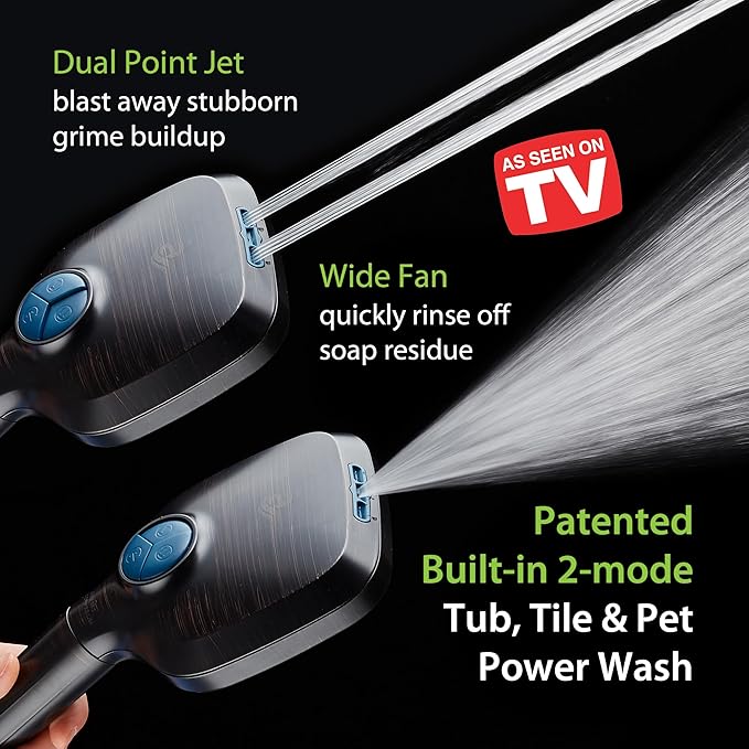 6-way High Pressure 82 Spray Mode Filtered Showerhead Combo - Handheld Shower Head Filters Chlorine to Heal Dry Skin, Revive Hair - Dual Power Wash Cleans Tub, Tile, Pets - Hard Water Softener, ORB