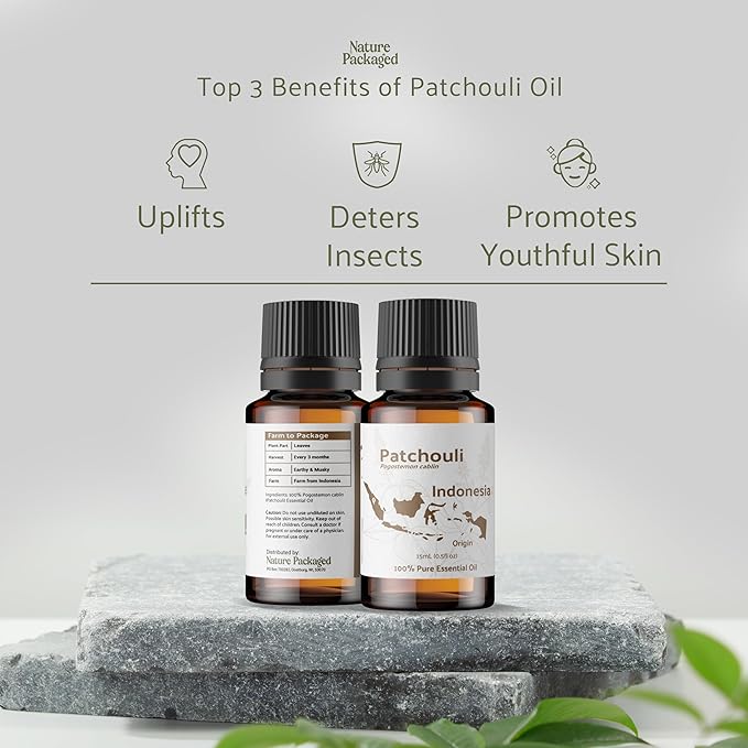 Dark Patchouli Essential Oil - Direct from Java Indonesia Natural Repellent Aceite de Pachulí - Aromatherapy and Premium Therapeutic Grade - Ideal for Body & Candle-Making (2lbs)